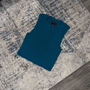 Sincerely Jules Green Sleeveless Crop Muscle Tee